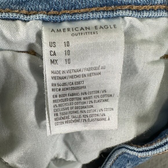 American Eagle Cut-Off Jean Shorts Embroidered Floral Women's 00 Denim Stretch - Picture 12 of 13